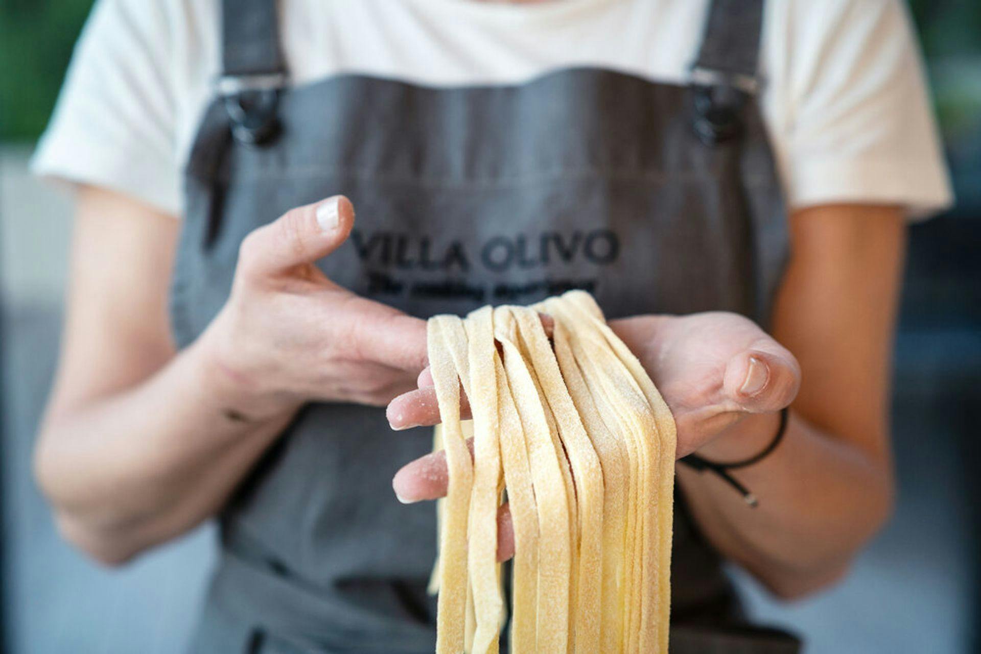 Homemade italian pasta at villa olivo